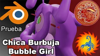 FanArt 3d: Chica Burbuja/Bubble Girl Bailando #blender3d #YearoftheRabbit2023