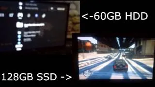 PS3 60GB HDD vs 128GB SSD GTA 4 loading