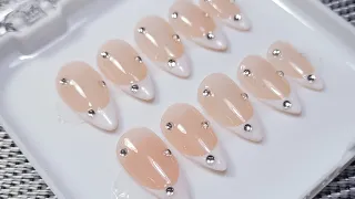 How to make press on nails | French tips press on nails tutorial #pressonnails #pressons #nails