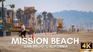 Mission Beach, San Diego | Sunset Walking Tour [4K UHD]