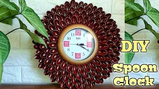 Spoon Clock Decor Idea // DIY Clock Decor // Wall Decorative Piece // Plastic Spoon Craft //