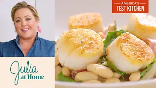 How to Make Pan-Seared Scallops and Homemade Breadsticks | Julia at Home