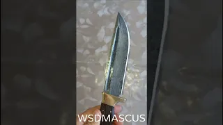 Handmade Damascus steel hunting knife with beautyfull lather cover for sale