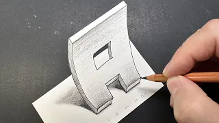 How To Draw A 3d Letter A - Trick Art Optical Illusion