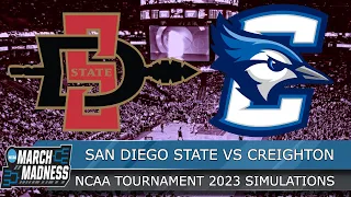 San Diego State vs Creighton - NCAA Elite Eight 2023 South Region Full Game - NBA 2K23 Sim