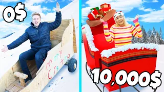 $0 vs $10000 Santa sleigh BUDGET challenge!