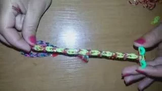 Плетение браслетов из резинок косичка,Bracelet type of gum pigtail