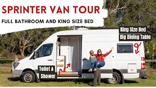 VAN TOUR | Couple buy Sprinter van with full bathroom and king size bed