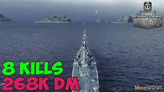 World of WarShips | Des Moines | 8 KILLS | 263K Damage - Replay Gameplay 1080p 60 fps