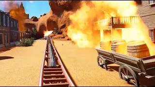 Ride POV on this Wild West Action Stunt Coaster!