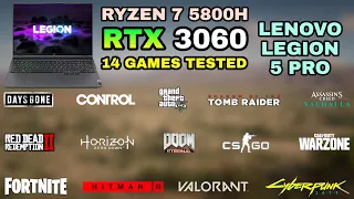 Lenovo Legion 5 Pro | RTX 3060 Laptop + Ryzen 7 5800H - Test in 14 Games in 2021