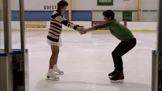 Teen Wolf 2x03 Scott tries out Ice skate. Stiles impressed by Lydia figure skate saw flower.