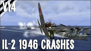 Strafing Water Planes, Taking Off Sinking Carriers & Kamikazes! V14 | IL-2 1946 Crash Compilation