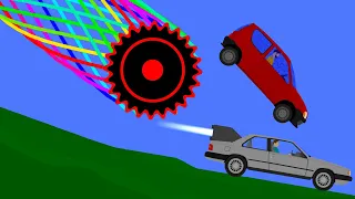Car VS Big Rotary Gear Extreme Destruction - Phun Algodoo Moments