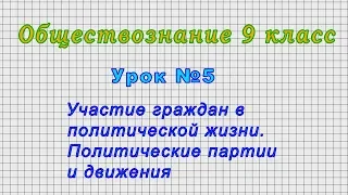 Обществознание 9 класс (Урок№5 - Участие граждан в политической жизни.)