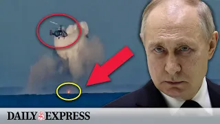 Russian helicopter takes on Ukrainian sea drone near Crimea