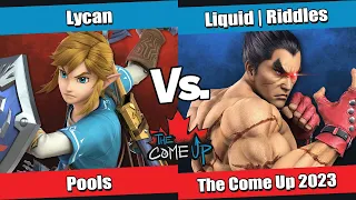 The Come Up 2023 Pools - Lycan (Link) vs Liquid | Riddles (Kazuya, Terry) - Ultimate Singles