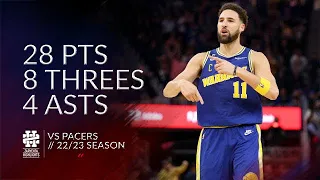 Klay Thompson 28 pts 8 threes 4 asts vs Pacers 22/23 season