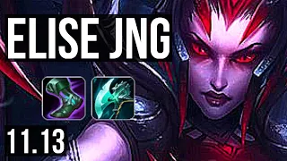 ELISE vs LEE SIN (JUNGLE) | 8/0/7, 65% winrate, Legendary, 300+ games | KR Master | v11.13