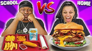 SCHOOL VS HOME FOOD CHALLENGE