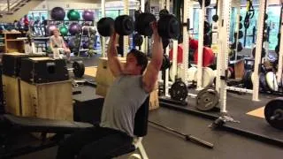 100 lbs Seated DB Shoulder Press - Kinobody Superhero Training