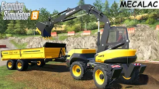 Farming Simulator 19 - MECALAC MTX 12 Excavator With Trailer Loading Dirt