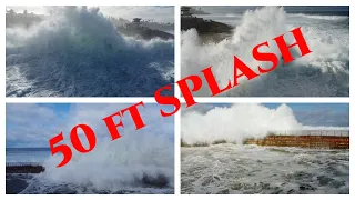 Historic day of Big Surf Blasts Sea wall in La Jolla- December 30th 2023 | Almost lost drone in wave