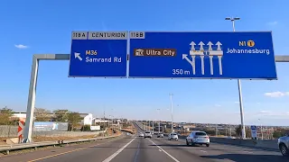 Driving the N1 from Pretoria to Johannesburg