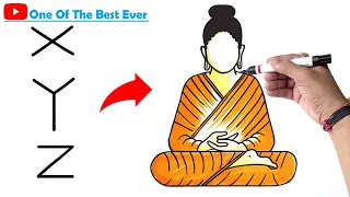 X Y Z से गौतम बुद्ध जी का ड्राइंग सबसे आसान तरीका आपके लिए | Easy Gautam Buddha Drawing From - X Y Z