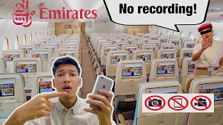 DOES EMIRATES PROHIBIT RECORDING?? | Full review of Emirates A380 DXB to LGW [Flight Review]