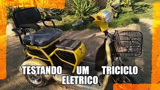 TRICICLO ELÉTRICO 1000 WATTS 48 V testando na subida