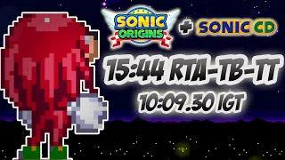 Sonic Origins Plus - Sonic CD Knuckles Beat the Game Speedrun in 15:44 RTA /10:09 IGT