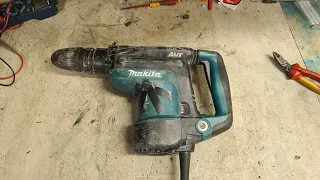 Fixing a Makita HR4011 rotary hammer tool with a burnt out motor repair.