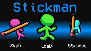 *New* STICKMAN Role in AMONG US (Meme Mod)