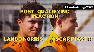 Lando Norris and Oscar Piastri Incredible PostQualifying Interview | 2023 Azerbaijan Grand Prix #f1