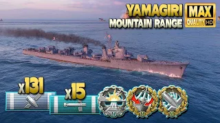 Destroyer Yamagiri gameplay on map Mountain Range - World of Warships