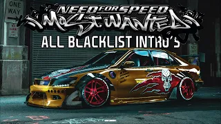 Need For Speed: Most Wanted 2005 | All Blacklist Intro's [1080p]
