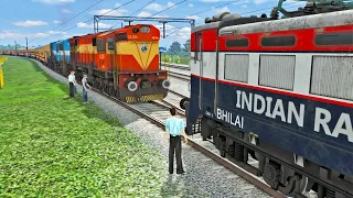 Two Trains on Same Track Due to Track Fault : Emergency STOP -::- Train Simulator