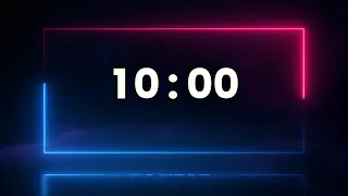10 Minutes Timer [Neon Design] 10 Minutes Countdown | Alarm | 600 Seconds