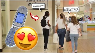 Picking Up Girls With A Flip Phone In Front Of Their BOYFRIENDS! 😍🍑 *GOT BANNED FROM THE MALL! 😱*