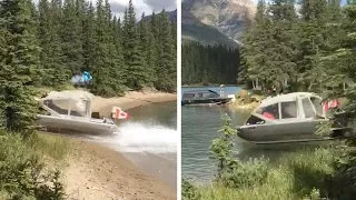 Jet Boat Jumps Over Land