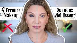 4 ERREURS MAQUILLAGE COMMUNES QUI ⚡️VIEILLISSENT⚡️ & COMMENT LES CORRIGER ! | Les bases du makeup