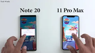 SAMSUNG Note 20 vs iPhone 11 Pro Max Speed Test & Size Comparison