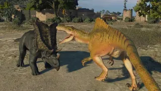 Jurassic World Evolution 2: Spinoraptor vs Chasmosaurus