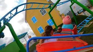 Daddy Pig's Roller Coaster On Ride POV - Peppa Pig Theme Park Florida