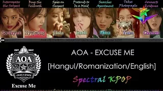 🔴 AOA (에이오에이) - Excuse Me (안무영상) [Han/Rom/Eng] Color Coded Lyrics | Spectral KPOP