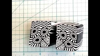Old Video Polymer Clay black and white basic cane Kaleidoscope