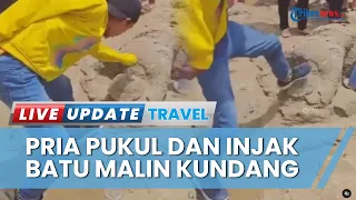 Viral Pria Pukul dan Injak Patung Malin Kundang di Pantai Air Manis Padang, Warganet: Tak Punya Adab