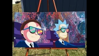 Rick and Morty Run the Jewels Spraypaint Painting