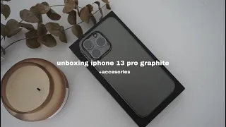 ☁️ iphone 13 pro graphite aesthetic unboxing + accesorios ✨